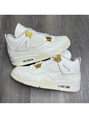 Air Jordan 4 Retro Metallic Gold White Shoes AQ9129-170 Womens Size 10 / B Grade